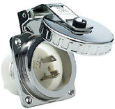 Hubbell HBL303SS 30A 125V, 2 Pole, 3 Wire Twist-Lock Shore Power Inlet